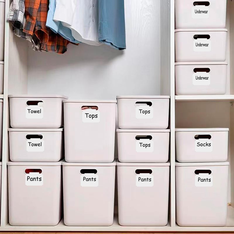 badigo Erasable Label Holders Kit - 20 White PVC Bin Clips & 2 Chalk Markers for Organizing Storage Bins, Baskets, Containers - Image 5